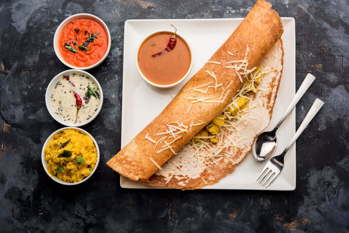 Dosa-with-Coconut-Chutney
