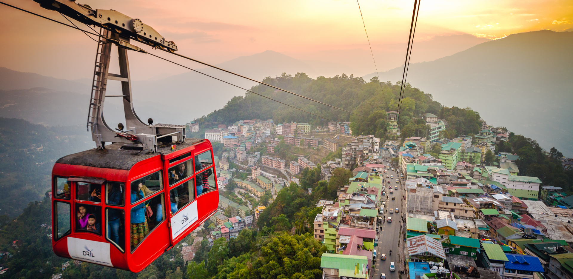 aerial cityscape of Sikkim