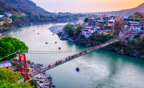 Rishikesh beside the Ganges River
