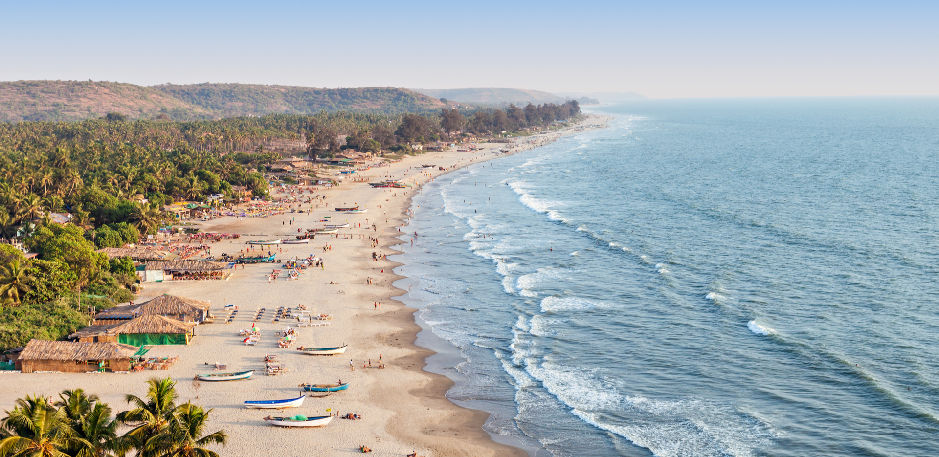 Arambol beach aerial view