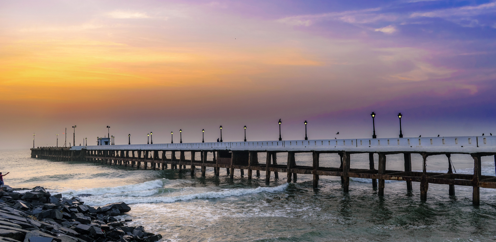 Sunrise at puducherry beach