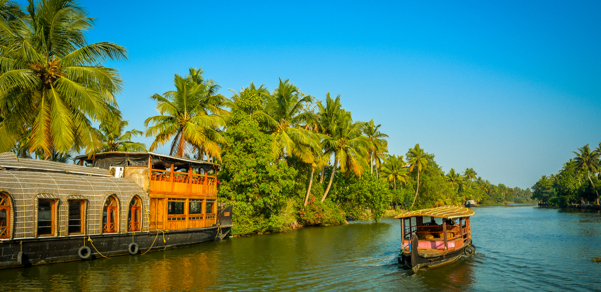 Houseboat on the backwater of Kerala