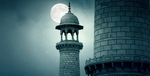 Taj Mahal on a Full Moon Night