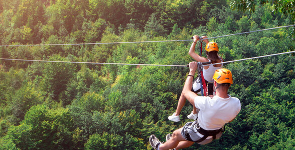 Zip-lining in Dawki, Meghalaya