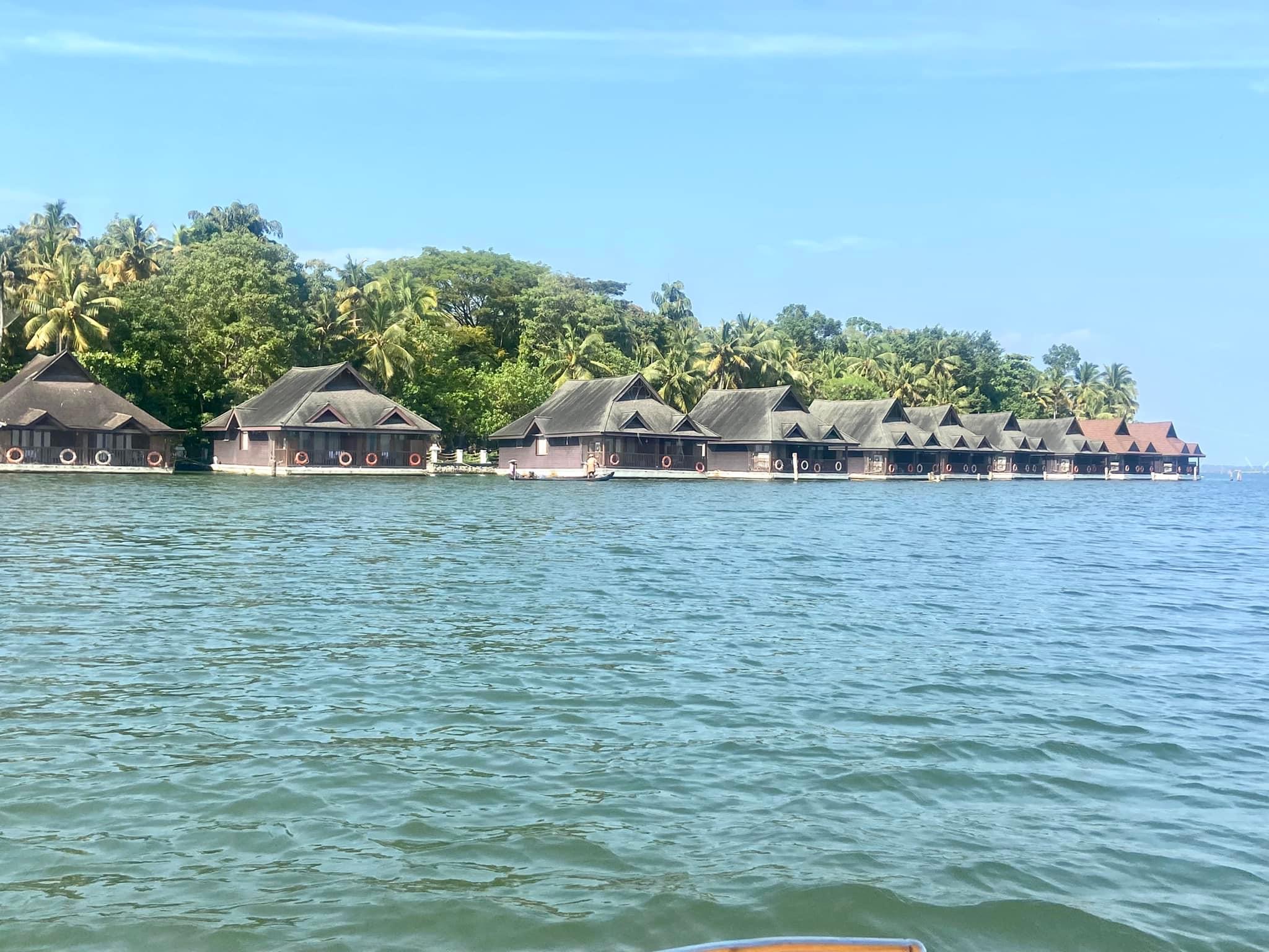 The beautiful floating cottages of Club Mahindra Ashtamudi
