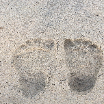Footprints in the sand at Club Mahindra Puducherry